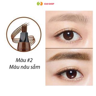 Chì Kẻ Chân Lông Mày Đầu 4 Vạch Dạng Vẩy Sợi Nước 4D suake