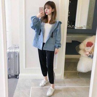 Áo khoác kaki nữ có khoen form 60kg