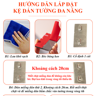 Kệ dán tường inox đa năng - Kệ gia vị, Kệ phòng tắm - Giá sỉ tốt