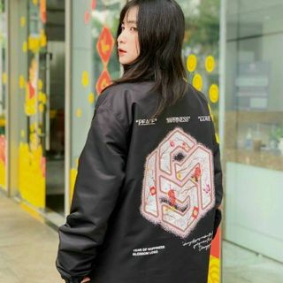 Áo khoác dù in chữ dễ thương cá tính