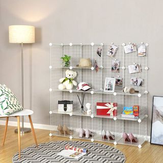 Tấm Ghép Lưới Sắt Đa Năng Làm Kệ Sách, Kệ Để Giày, Chuồng Chó Mèo