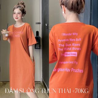 Chuyên sỉ đầm thun thái cổ tròn form dưới 70kg Xưởng may YoYo chuyên sỉ áo thun thái