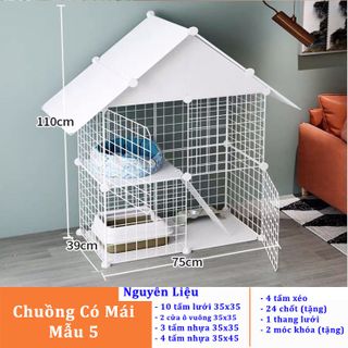 Tấm Ghép Lồng Quây, Chuồng Quây Cho Thú Cưng Chó Mèo - Mẫu Chuồng Thú Cưng Có Mái Che