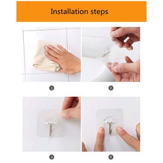 Móc Dán Tường Trong Suốt Siêu Dính Treo Đồ, Quần Áo, Móc Treo Nhà Tắm Nhà Bếp [Thánh Chịu Lực]