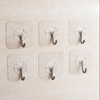 Móc Dán Tường Trong Suốt Siêu Dính Treo Đồ, Quần Áo, Móc Treo Nhà Tắm Nhà Bếp [Thánh Chịu Lực]