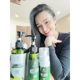 Dầu gội bưởi giảm rụng tóc giúp tóc chắc khỏe combo bộ 3 dầu gội dầu xả serum xịt dưỡng tóc CRD