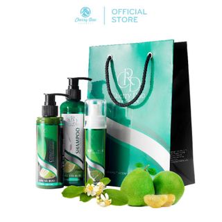 Dầu gội bưởi giảm rụng tóc giúp tóc chắc khỏe combo bộ 3 dầu gội dầu xả serum xịt dưỡng tóc CRD