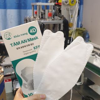 Khẩu trang y tế 4D TÂM AN MASK KF94 màu trắng (loại túi 10 cái) thùng 300 cái