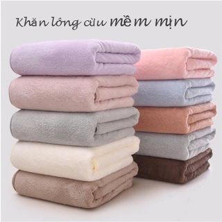 Khăn Tắm Lông Tuyết Loại To 1m4 x 70cm Xuất Hàn Siêu Thấm Hút Dày Dặn Mềm Mịn