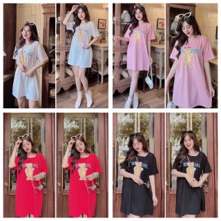 Chuyên sỉ đầm thun thái cổ tron form rộng dấu quần dưới 70kg Xưởng may YoYo chuyên sỉ thun thái