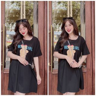 Chuyên sỉ đầm thun thái cổ tron form rộng dấu quần dưới 70kg Xưởng may YoYo chuyên sỉ thun thái