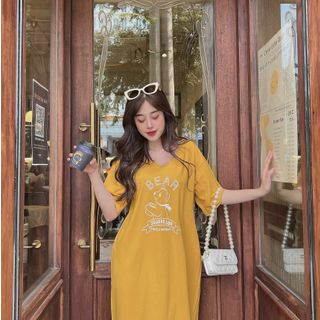 Chuyên sỉ đầm thun thái cổ tim form dưới 70kg Xưởng may YoYo chuyên sỉ áo thun thái