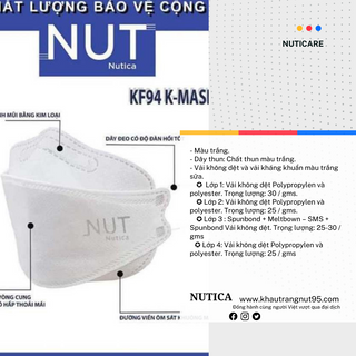 [FREESHIP] 1 THÙNG 500 CÁI KHẨU TRANG Y TẾ KF94 NUTICA CHÍNH HÃNG. 4 LỚP , ĐẠT TIÊU CHUẨN FDA, ISO 9001:2015. THIẾT KẾ 3D CAO CẤP . HỘP 10 CÁI