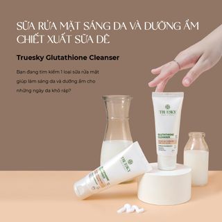 Sữa rửa mặt sáng da và dưỡng ẩm chiết xuất sữa dê Truesky Glutathione Cleanser 50g