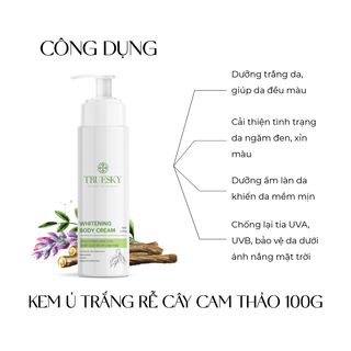 Kem ủ trắng da toàn thân Truesky chiết xuất cam thảo 100ml