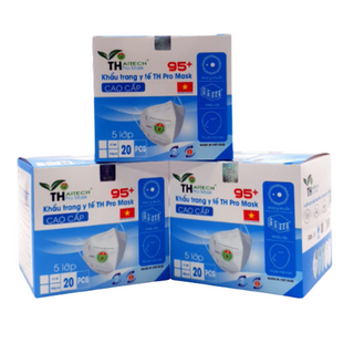 THÙNG] KHẨU TRANG Y TẾ TH PRO MASK 95+ NGƯỜI LỚN - 50 HỘP/THÙNG