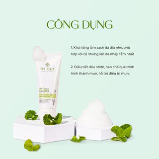 Gel rửa mặt ngăn ngừa mụn chiết xuất rau má Truesky Centella Cleanser 50g