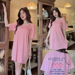 Chuyên sỉ đầm thun thái cổ tron form rộng dấu quần dưới 70kg heo con Xưởng may YoYo chuyên sỉ thun thái
