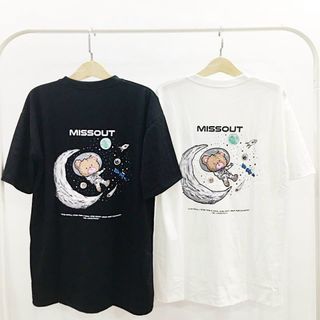 Áo unisex tay lỡ form rộng missout vải tici sợi ngoại chuẩn đẹp bao mát hàng bán shop