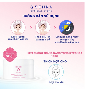 KEM DƯỠNG TRẮNG DA NÂNG TÔNG 3 IN 1 100G - SENKA