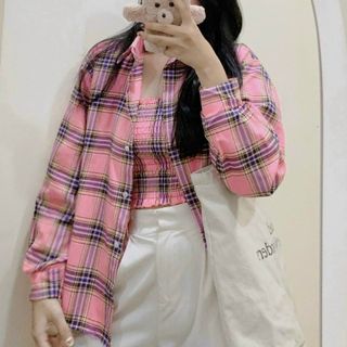 Set sơ mi áo ống chất kate mịn form dưới 63kg
