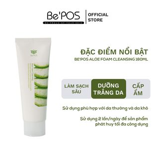 SỮA RỬA MẶT ALOE FOAM CLEANSING 180ML - BE'POS