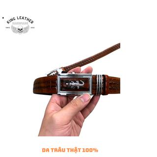 Dây lưng da TRÂU D110 King Leather in vân cá sấu full box bảo hàng 24 tháng