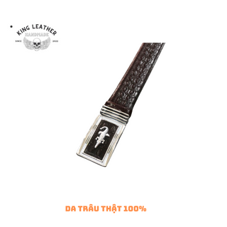 Dây lưng da TRÂU D110 King Leather in vân cá sấu full box bảo hàng 24 tháng