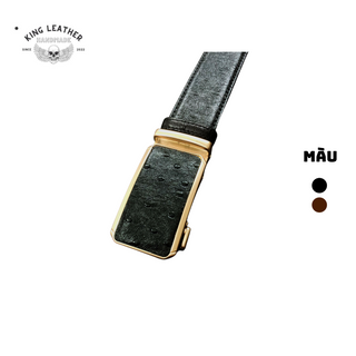 Dây lưng da BÒ D112 King leather in đà điểu full box bảo hàng 24 tháng