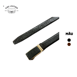 Dây lưng da BÒ D112 King leather in đà điểu full box bảo hàng 24 tháng