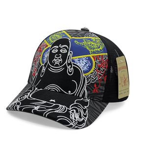 Nón lưỡi trai True Religion thêu ông địa màu đen