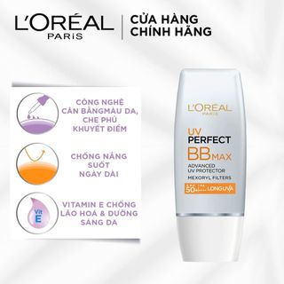 Kem Chống Nắng Kiêm Trang ĐiểmL'OrealParis SPF50+ UV Perfect BB Max 30ml