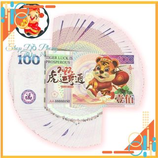 Combo 50 Tờ Tiền Con Hổ-Cọp Đài Loan Lưu Niệm Với Chú Hổ Cầm Lồng Đèn Phong Thủy May Mắn Lì Xì Tết giá sỉ