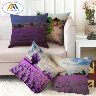 Gối Tựa Lưng Vải Lanh Họa Tiết
