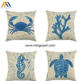 Gối Tựa Lưng Vải Lanh Họa Tiết