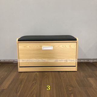 tủ giày thông minh 3 tầng có đệm ghế da ngồi