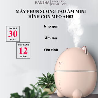 Máy phun sương tạo ẩm mini hình con mèo AH02 - Khuếch tán tinh dầu - Thích hợp cho diện tích 10-15m2 giá sỉ