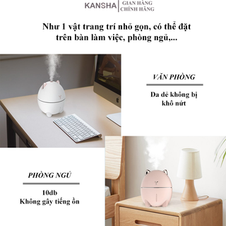 Máy phun sương tạo ẩm mini hình con mèo AH02 - Khuếch tán tinh dầu - Thích hợp cho diện tích 10-15m2