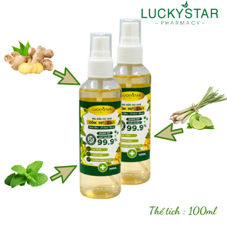 XỊT KHỬ KHUẨN 3 IN 1 GỪNG SẢ CHANH BẠC HÀ - LUCKY STAR