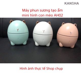 Máy phun sương tạo ẩm mini hình con mèo AH02 - Khuếch tán tinh dầu - Thích hợp cho diện tích 10-15m2