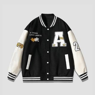 Áo khoác bomber logo thêu thun nỉ mềm mịn
