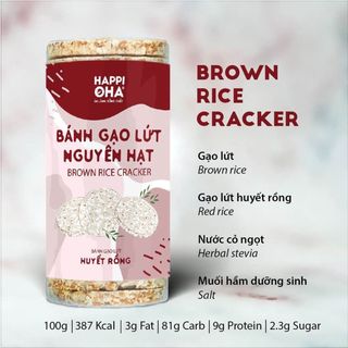 COMBO 3 CÂY BÁNH GẠO LỨT NGUYÊN HẠT VỊ YẾN MẠCH, HUYẾT RỒNG, TÍM THAN - HAPPI OHA