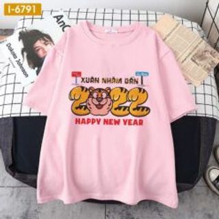 Áo Unisex Màu Trắng In Hình Hổ Năm Mới