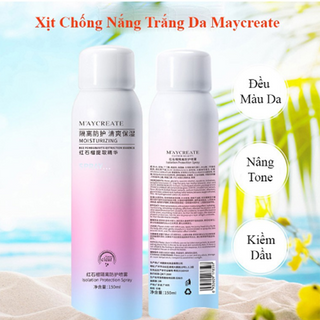 Xịt Chống Nắng Trắng Da Maycreate 150ml - Xịt Chống Nắng Nâng Da Tức Thì
