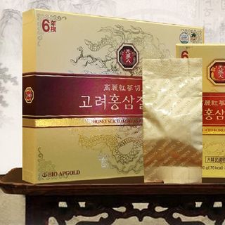 Hồng sâm lát tẩm mật ong chính hãng Bio ApGold sâm Hàn Quốc 6 năm tuổi