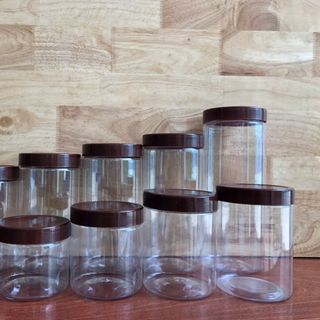 Hũ Nhựa PET Nắp Nhựa 500ml (nâu, đen, trắng)