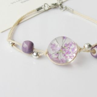 Vòng tay cho nữ mặt ép hoa khô