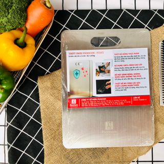 Thớt inox cao cấp Foodcom - Size 30*23cm - Hàng Việt Nam sản xuất