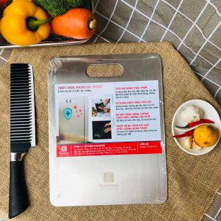 Thớt inox cao cấp Foodcom - Size 30*23cm - Hàng Việt Nam sản xuất