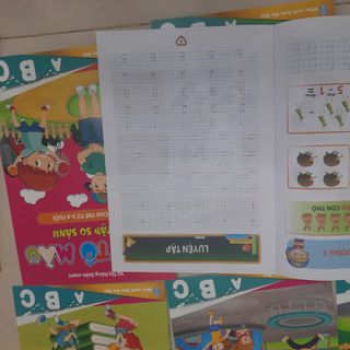 Bộ 8 Quyển Tô Màu, Tô Chữ, Tô Số Cho Bé 5-6 Tuổi